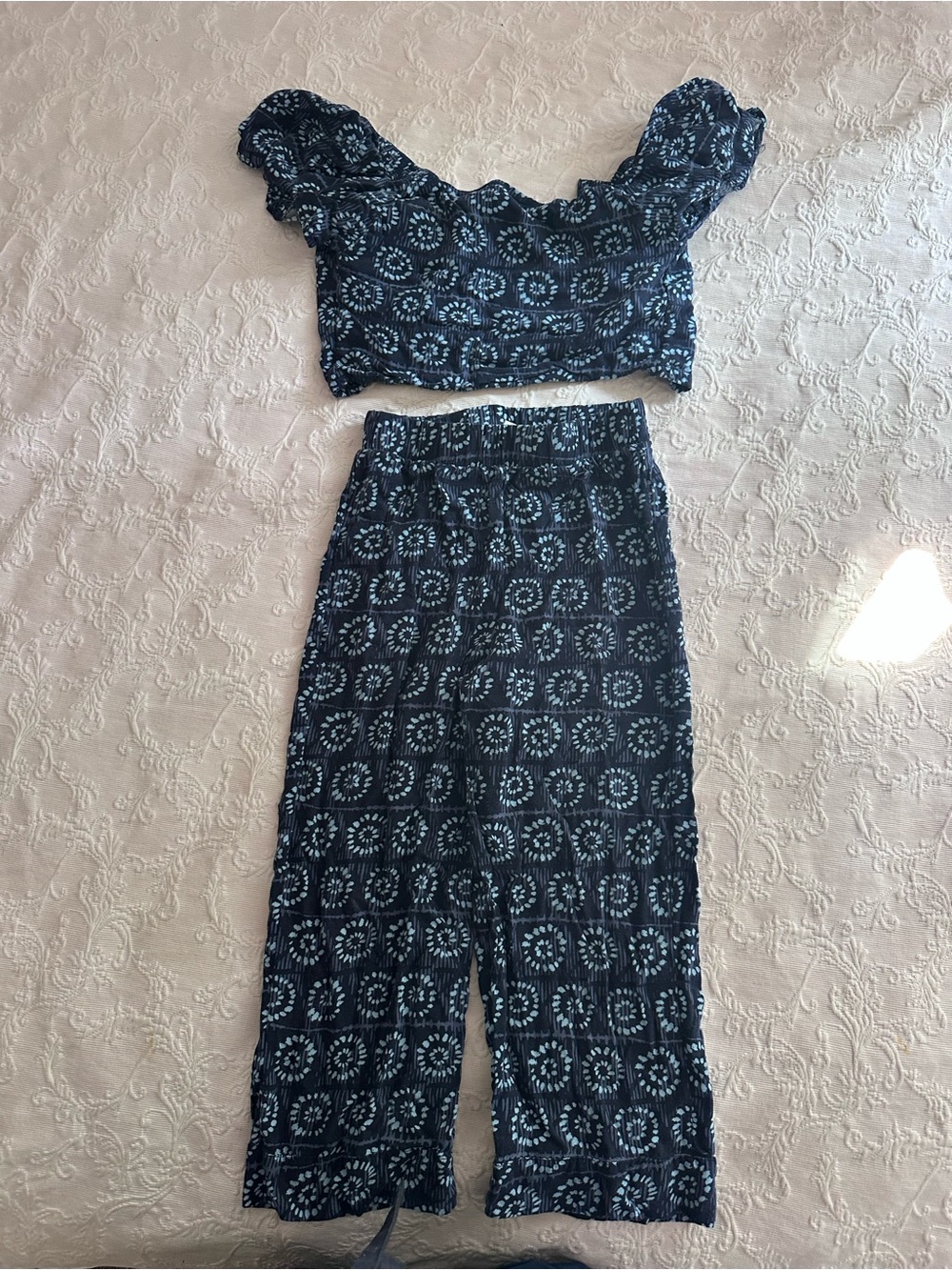 BearPaw Navy Blue Printed Kids Matching Set